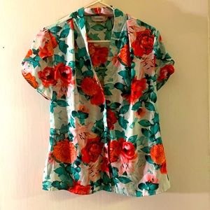 Flower patterned Calvin Klein blouse size medium